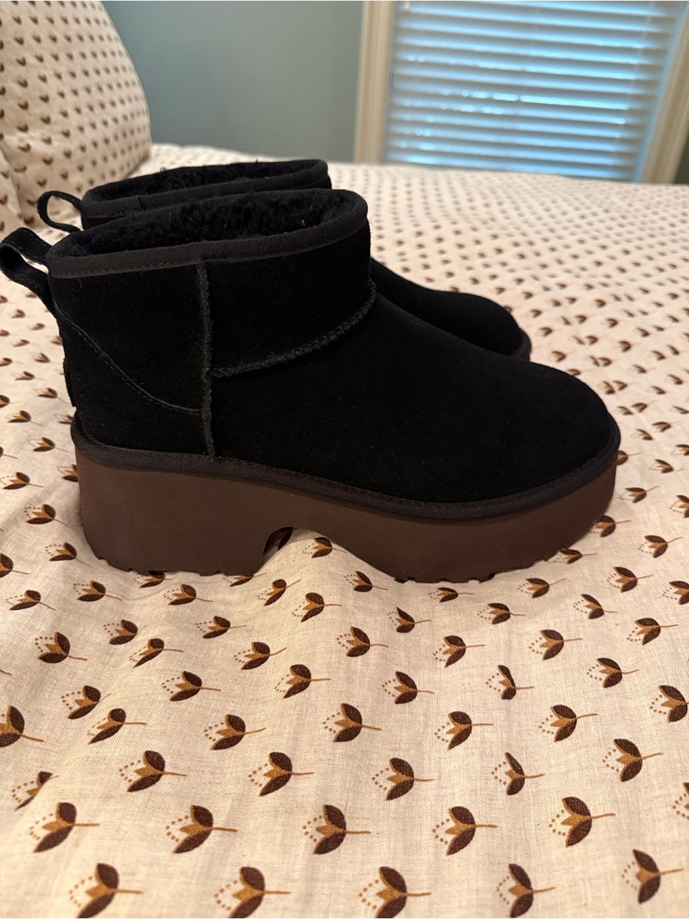 UGG Faux-Suede Platform Ankle Boots